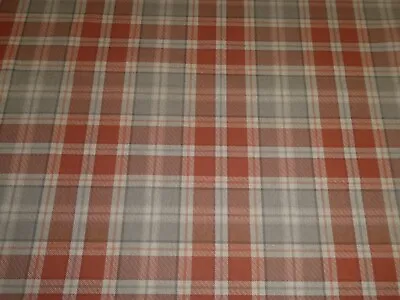 HIGHLAND CHECK Tartan Checked Linen Look Cotton Fabric In 10 Colours • £1.25