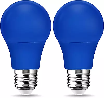 2 Pack Blue LED A19 Light Bulbs 9W (60Watt Equivalent) E26 Base Blue LED Blue  • $13.03