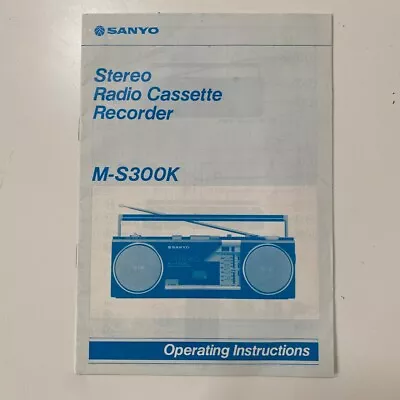 Vintage Instruction / User Manual For Sanyo M-S300K Boombox  • $10