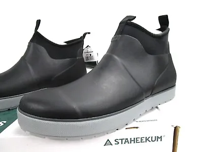 Staheekum Men's Rain Boot Black Chelsea Shoe Waterproof Rubber Slip-Resistant • $45