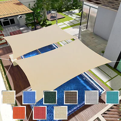 Rectangle Sun Shade Sail Canopy Shelter Shade Mesh Cover Patio Yard Pool Outdoor • $62.99