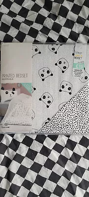 BNWT NEXT KIDS SINGLE DUVET COVER Set PANDA MONOCHROME • £11.99