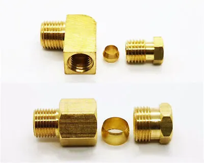 BSP/Metric Brass Elbow/Straight Compression Ferrule Pipe Tube Fitting Connectors • £3.58