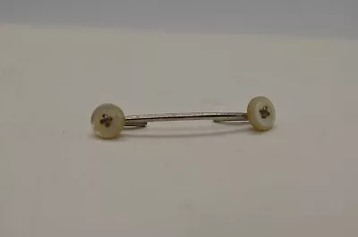 Vintage SWANK Tie Clip Collar Cuff Link Bar Cross Mother Of Pearl? • $9.99