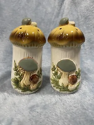 VINTAGE Merry Mushroom Salt And Pepper Shakers Sears Roebuck Co MCM 70’s Kitchen • $25