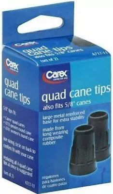 Carex Quad Cane Tips Also Fits 5/8 Inches Canes Large Metal Reinforced Base 2ct • $8.64