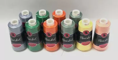 Maxi-Lock Assorted Colors All Purpose Spun Polyester Serger Thread Set Of 10 • $63.25