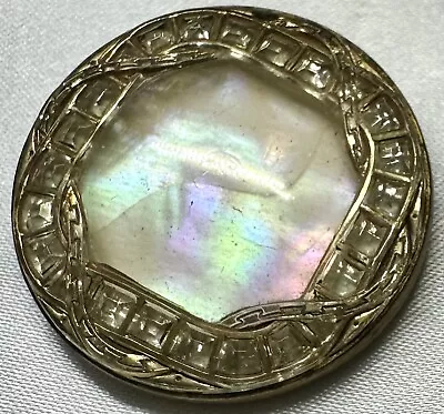 Breathtakingly Unique Mother Of Pearl Design Under Glass Metal Button • $14.99