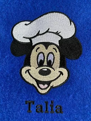 Personalised Embroidered Mickey Mouse Chef Bath Sheet 13 Colours Name & Wrapped • £26