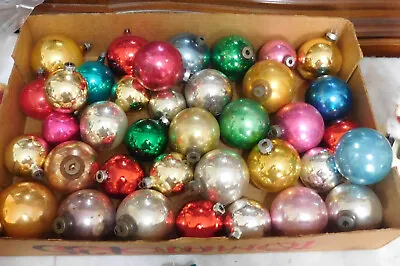 Huge 39 Mercury Glass 1940s 1950s Christmas Ornaments Lot • $29.99