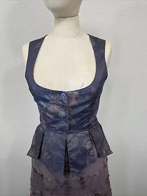 Les Miserables 33” Gray Floral Vest Something Rotten Renaissance Medieval Defect • $49