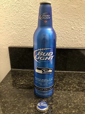 $8.25 • Buy Super Bowl VII Champions Seattle Seahawks Bud Light Aluminum Bottle PRY OFF CAP