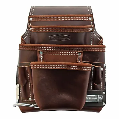 TradeSmith TS5250- 10 Pocket Top Grain Leather Tool Pouch • $51.99