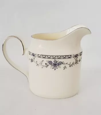 MINTON Limited BELLEMEADE Creamer Blue FLORAL Cream Pitcher Made In ENGLAND • $17.99