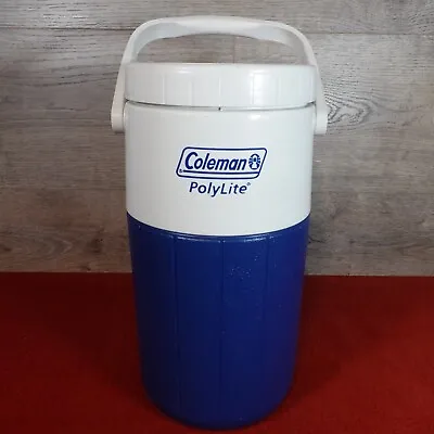 $9.99 • Buy Vintage Coleman .5 Gallon Drink Cooler Spout Handle Jug Polylite 5590 Blue White