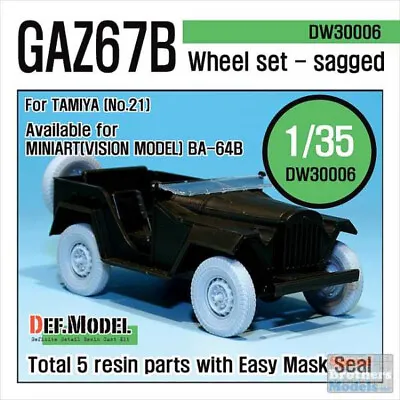 DEFDW30006 1:35 DEF Model GAZ-67B Sagged Wheel Set (TAM Kit) • $18.19