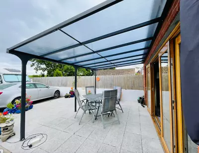 Wall Mounted Pergola Outdoor Aluminium Gazebo Lean To Patio Post Structure Roof • £749.99