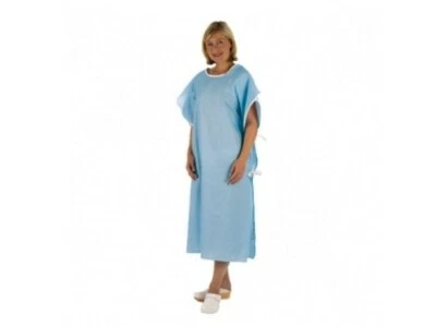 £8.15 • Buy Unisex Blue Patient Hospital Wrap Gown Reusable Night Dress QTY 1-10