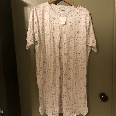 NWT Dax And Coe Nursing Nightgown 100% Cotton Roomy Small Floral Center Opening • $18