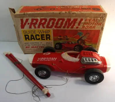 VTG 1963 Mattel Vrroom #2 Guide Whip Racer 14  Red Car With Box Works • $27.96