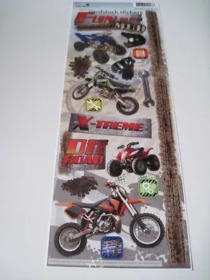 Scrapbooking Stickers Cardstock Paper House 13  Fun Mud Off Road Motorcycles • $4.99