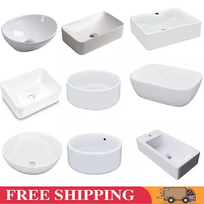 Ceramic Bathroom Cloakroom Vanity Basin Sink Hand Wash Counter Top Wall Hung UK • £27.90