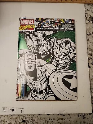 Marvel Comics Foil Coloring Sheet With Markers New • $12