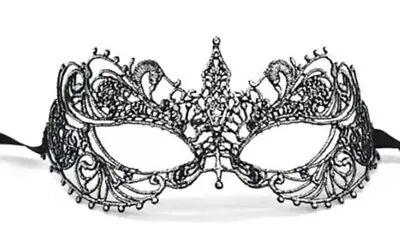 Silver Lace Venetian Sexy Floral Mask Masquerade Ball Hen-do Face Metallic U.K. • £3.50