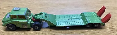 1974 Matchbox Battle Kings K106 Army Green Tank Transporter Truck 1/43 England • $21.95