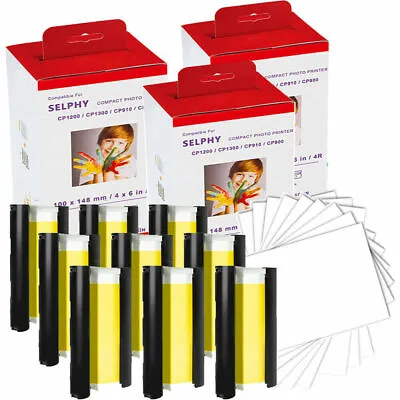 Canon KP-108IN Ink 4 X6  Photo Paper Set For Selphy CP1000 CP1200 CP1300 Lot UK • £29.55