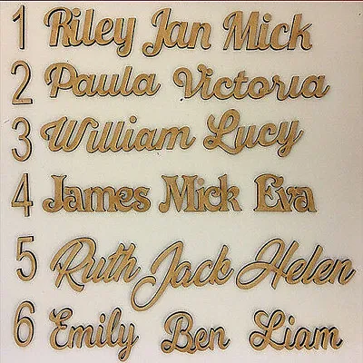 Personalised Script Names Words & Letters MDF  Wedding Favours Book Art Wooden  • £3.99