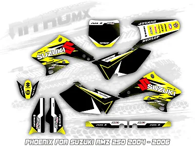 NitroMX Graphics Kit For SUZUKI RMZ 250 2004 2005 2006 Motocross Decals MX • $159.90