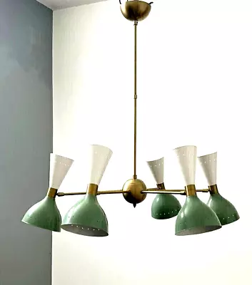 6 Arms Light Mid Century Stilnovo Style Modern Brass Sputnik Chandelier • $499.99