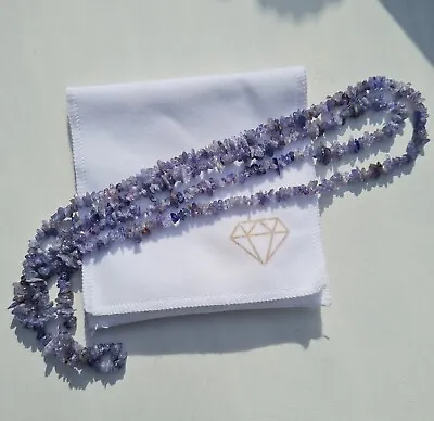 Long Natural Tanzanite Beaded Chip Necklace From Gems TV 180 Cts 33  • £29.99