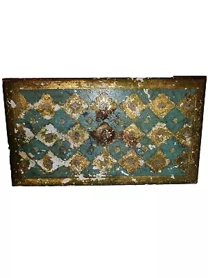 Decorative Italian Wooden Box - Turquoise & Gold - Made In Italy - 10 X5.5 X1.5  • $13