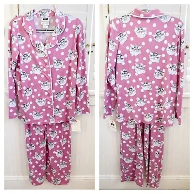 Munki Munki X Star Wars Slumber Pink Baby Yoda 2-Piece Pajama Set Size Small • $50