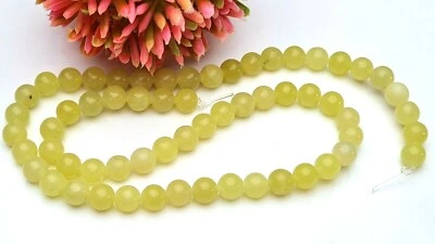 £3.23 • Buy Malaysia Jade Gemstone Beads Ball Round Strand 38 Cm Ø 6 Mm Yellow Dyed