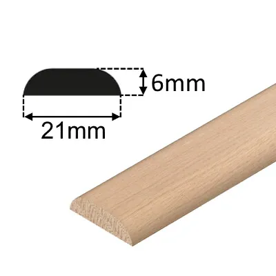 2.4m Flat Oak Trim Moulding Beading Wooden Timber Edging Board D Shape Mould • £41.99