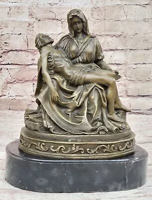 MICHELANGELOS PIETA Statue VIRGIN MARY JESUS CHRIST 100% Bronze Sculpture Decor • $154.50