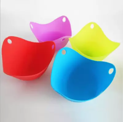 Egg Poacher Silicone Poaching Cups Set Of 4 Boil Microwave Stove Top Cook Eggs • $8.25