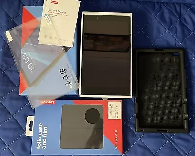 Lenovo Tab4 8 Wi-Fi 16 Gb + New Folio Case + BobjGear Rubber Case • $100