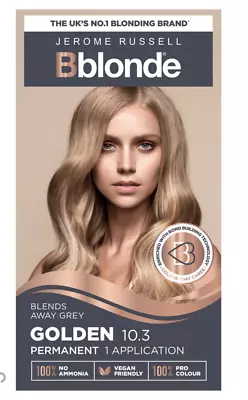 Jerome Russell Bblonde Permanent 10.03 BLONDE Hair Colour Blends Away Grey • £4.79