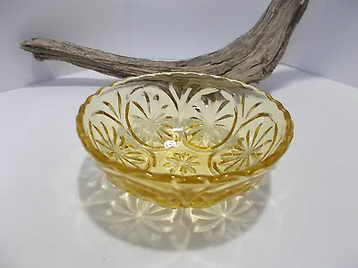 Amber Glass Vintage Indiana Glass Daisy Starburst Pattern Amber Glass Bowl • $8.99