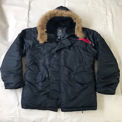 Alpha Industries N-3B PARKA (HERITAGE) Black Excellent $250 • $119.99