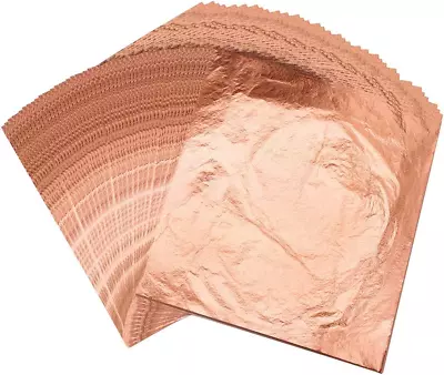 VGSEBA Gold Leaf Sheets Real Copper Leaf Sheet Schabin Gold Foil Paper 100 She • $12.75