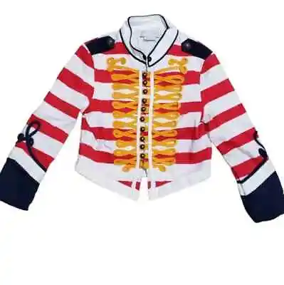 $105 • Buy Stella Mccartney Kids Military Blazer Jacket Size 6 (Girl) Red White Stripe 