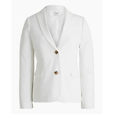 J Crew Petite Two Button Blazer Jacket In White Women's Size 2P NWT • $63