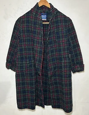 VTG Pendleton Women's Large 100% Virgin Wool Robe Authentic Allison Tartan USA • $39.99