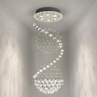£129.97 • Buy A1A9 Spiral Sphere Flush Mount Light Crystal Chandelier Ceiling Lights