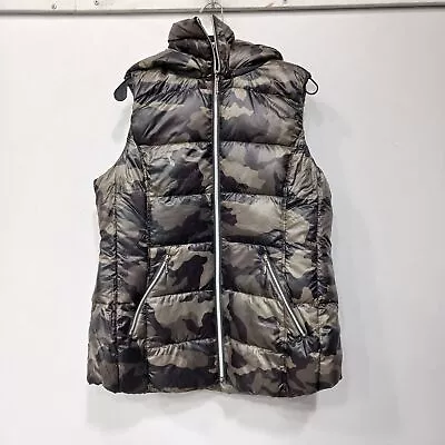 My Anorak Grey Camo Lightweight Duck Down Hooded Vest Women's Size XL NWT • $9.99